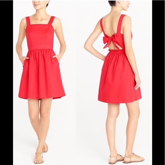J. Crew Dresses & Skirts - Super Cute NWT J. Crew Linen Bow Back Apron Dress